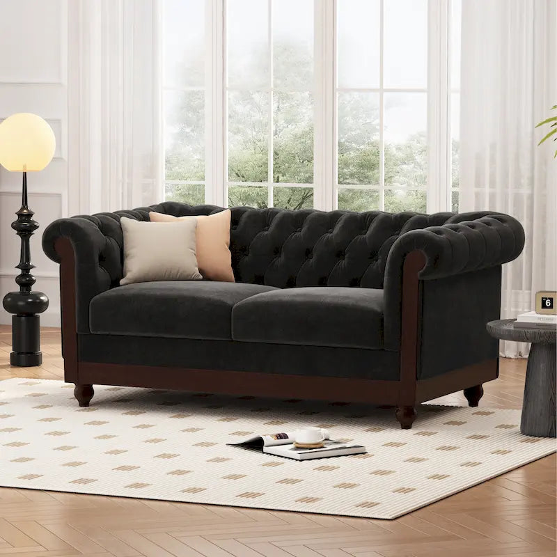 Canapé deux places Eviva Chesterfield en velours de Christopher Knight Home
