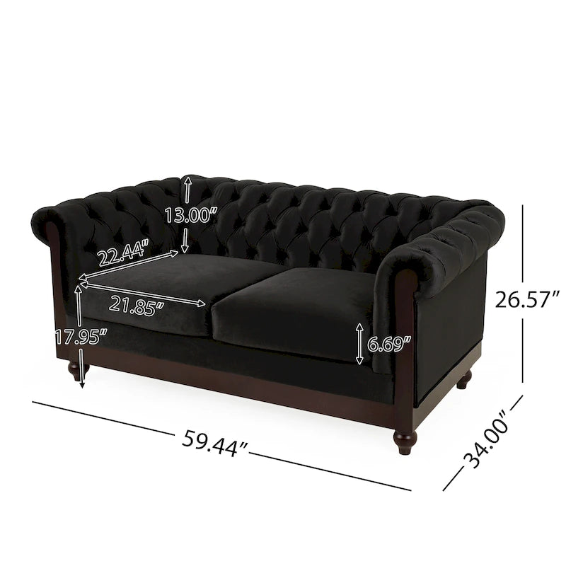 Canapé deux places Eviva Chesterfield en velours de Christopher Knight Home