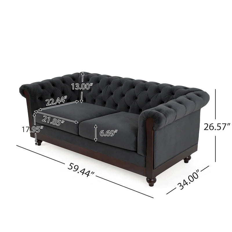 Canapé deux places Eviva Chesterfield en velours de Christopher Knight Home