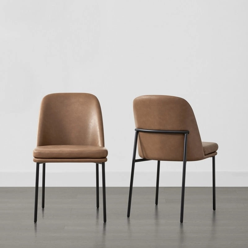 Ensemble de 2 chaises de salle à manger modernes Evelyn avec pieds en métal