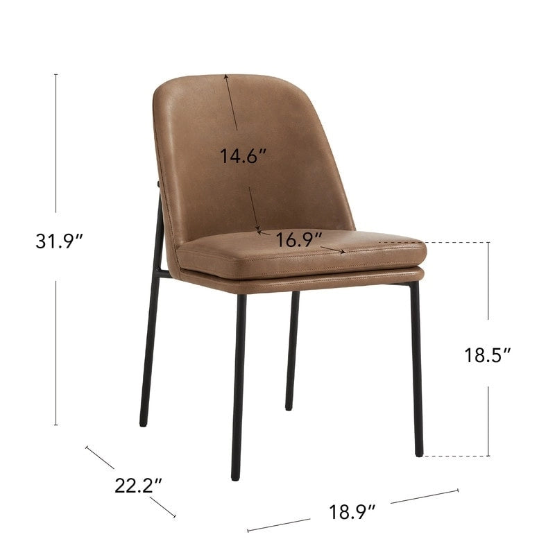 Ensemble de 2 chaises de salle à manger modernes Evelyn avec pieds en métal