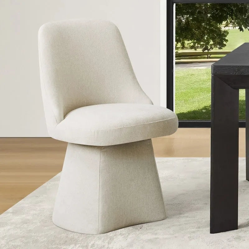 Chaise de salle à manger pivotante sans accoudoirs Anna, rembourrée, pour cuisine et salon