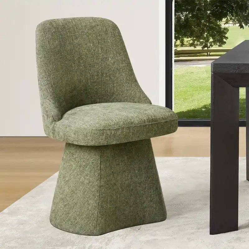 Chaise de salle à manger pivotante sans accoudoirs Anna, rembourrée, pour cuisine et salon