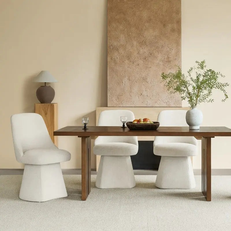 Chaise de salle à manger pivotante sans accoudoirs Anna, rembourrée, pour cuisine et salon