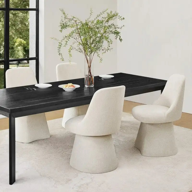Chaise de salle à manger pivotante sans accoudoirs Anna, rembourrée, pour cuisine et salon