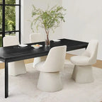 Chaise de salle à manger pivotante sans accoudoirs Anna, rembourrée, pour cuisine et salon