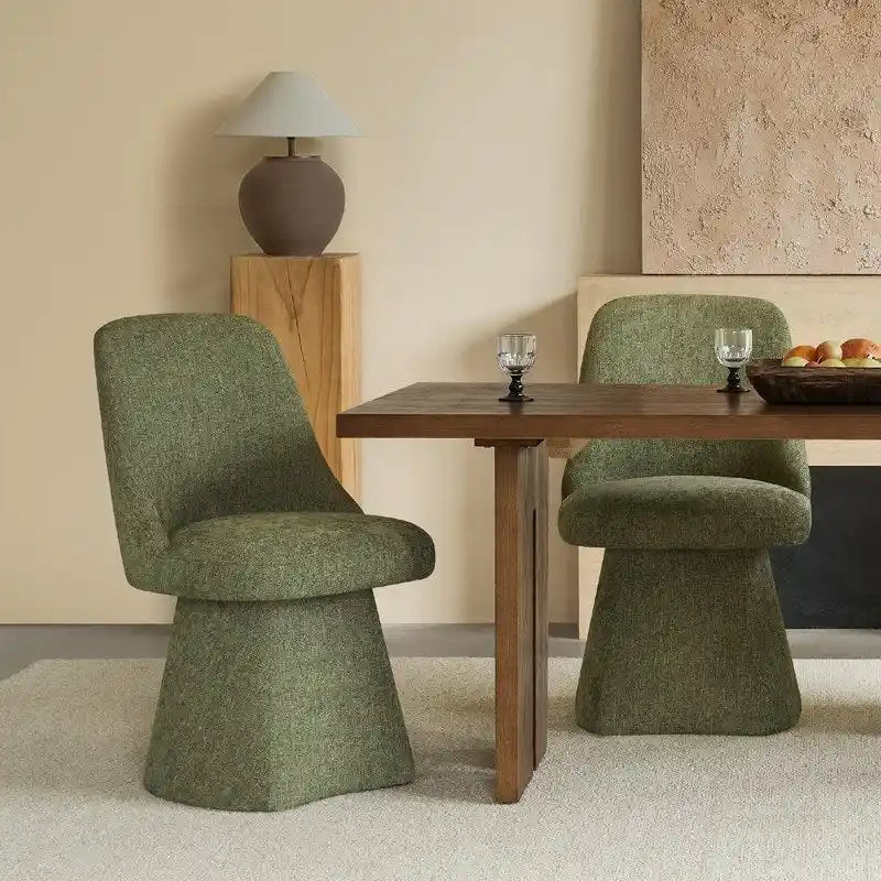 Chaise de salle à manger pivotante sans accoudoirs Anna, rembourrée, pour cuisine et salon