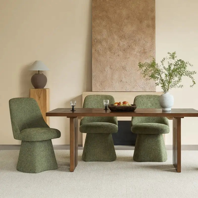 Chaise de salle à manger pivotante sans accoudoirs Anna, rembourrée, pour cuisine et salon