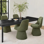 Chaise de salle à manger pivotante sans accoudoirs Anna, rembourrée, pour cuisine et salon