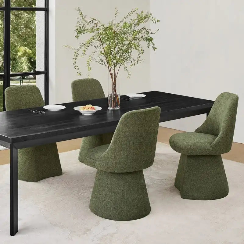 Chaise de salle à manger pivotante sans accoudoirs Anna, rembourrée, pour cuisine et salon