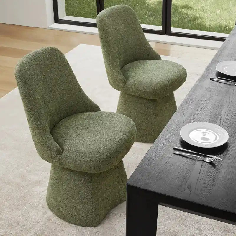 Chaise de salle à manger pivotante sans accoudoirs Anna, rembourrée, pour cuisine et salon