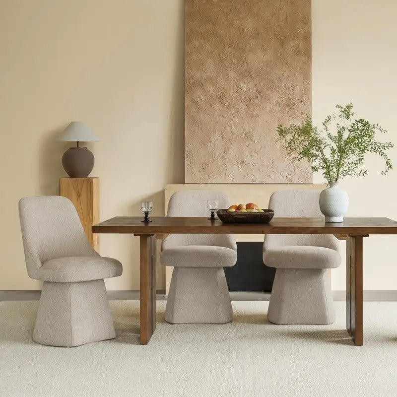 Chaise de salle à manger pivotante sans accoudoirs Anna, rembourrée, pour cuisine et salon