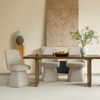 Chaise de salle à manger pivotante sans accoudoirs Anna, rembourrée, pour cuisine et salon