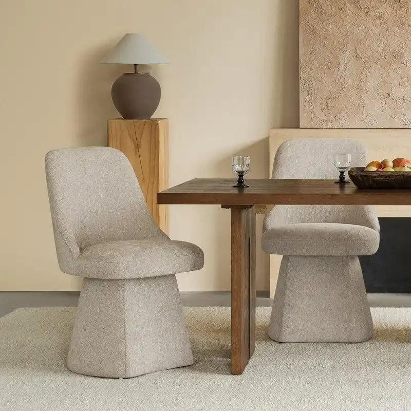 Chaise de salle à manger pivotante sans accoudoirs Anna, rembourrée, pour cuisine et salon