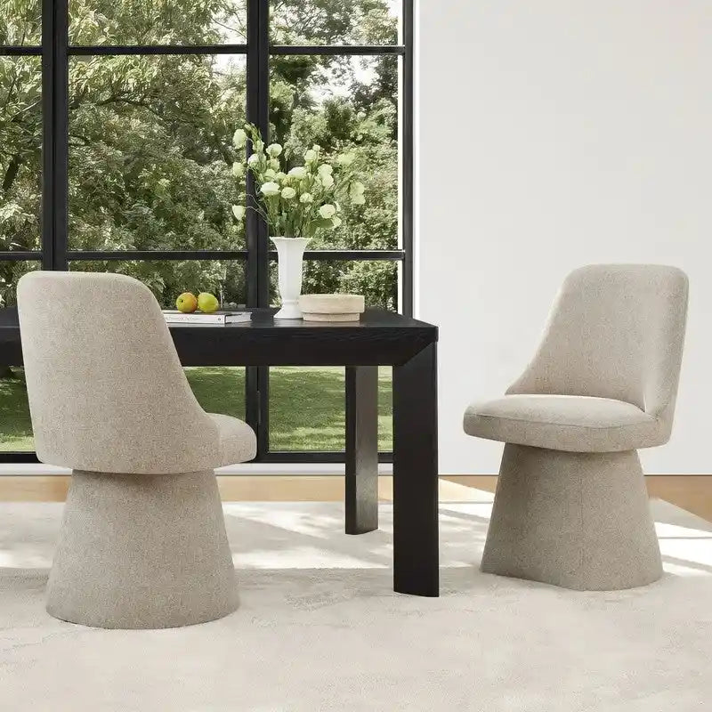 Chaise de salle à manger pivotante sans accoudoirs Anna, rembourrée, pour cuisine et salon