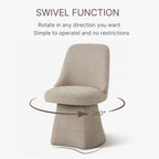 Chaise de salle à manger pivotante sans accoudoirs Anna, rembourrée, pour cuisine et salon