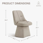 Chaise de salle à manger pivotante sans accoudoirs Anna, rembourrée, pour cuisine et salon
