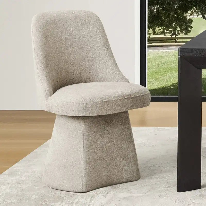 Chaise de salle à manger pivotante sans accoudoirs Anna, rembourrée, pour cuisine et salon