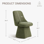 Chaise de salle à manger pivotante sans accoudoirs Anna, rembourrée, pour cuisine et salon