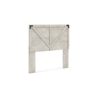 Tête de lit à panneaux croisés gris, design signature d'Ashley Shawburn