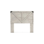 Tête de lit à panneaux croisés gris, design signature d'Ashley Shawburn