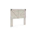 Tête de lit à panneaux croisés gris, design signature d'Ashley Shawburn