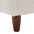 Pouf carré moderne en velours côtelé avec pieds en bois