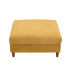 Pouf carré moderne en velours côtelé avec pieds en bois