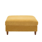 Pouf carré moderne en velours côtelé avec pieds en bois