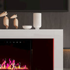 Meuble TV avec cheminée électrique élégante : fonctionnement télécommandé et chauffage réglable pour un confort optimal