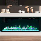 Meuble TV avec cheminée électrique élégante : fonctionnement télécommandé et chauffage réglable pour un confort optimal