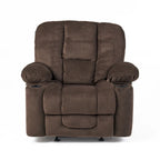 Fauteuil inclinable manuel de luxe Roomfitters couleur chocolat avec tissu doux pour la peau et deux porte-gobelets