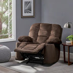 Fauteuil inclinable manuel de luxe Roomfitters couleur chocolat avec tissu doux pour la peau et deux porte-gobelets