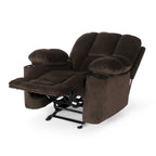 Fauteuil inclinable manuel de luxe Roomfitters couleur chocolat avec tissu doux pour la peau et deux porte-gobelets