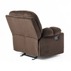 Fauteuil inclinable manuel de luxe Roomfitters couleur chocolat avec tissu doux pour la peau et deux porte-gobelets