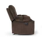 Fauteuil inclinable manuel de luxe Roomfitters couleur chocolat avec tissu doux pour la peau et deux porte-gobelets