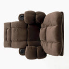 Fauteuil inclinable manuel de luxe Roomfitters couleur chocolat avec tissu doux pour la peau et deux porte-gobelets