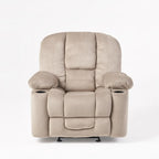 Fauteuil inclinable manuel de luxe Roomfitters couleur chocolat avec tissu doux pour la peau et deux porte-gobelets