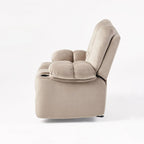 Fauteuil inclinable manuel de luxe Roomfitters couleur chocolat avec tissu doux pour la peau et deux porte-gobelets