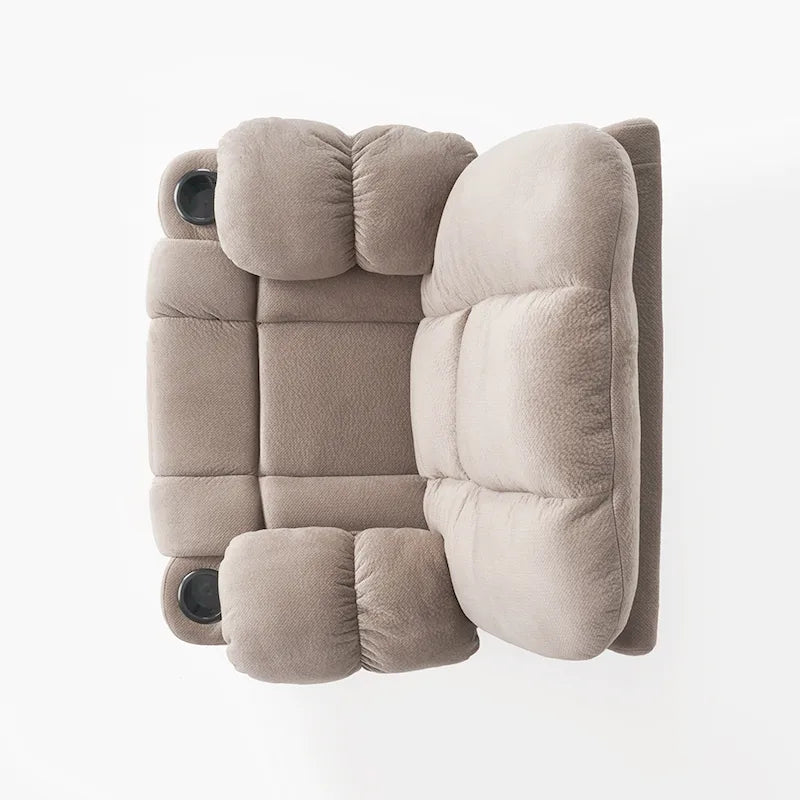 Fauteuil inclinable manuel de luxe Roomfitters couleur chocolat avec tissu doux pour la peau et deux porte-gobelets