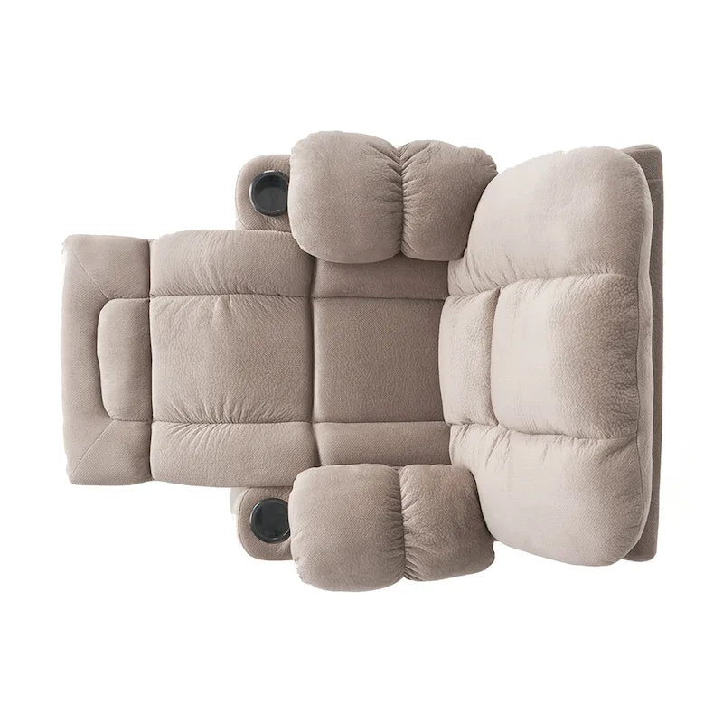 Fauteuil inclinable manuel de luxe Roomfitters couleur chocolat avec tissu doux pour la peau et deux porte-gobelets