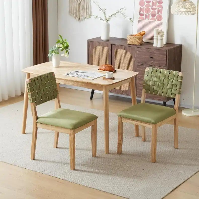 Ensemble de 2 chaises de salle à manger en bois de style moderne du milieu du siècle