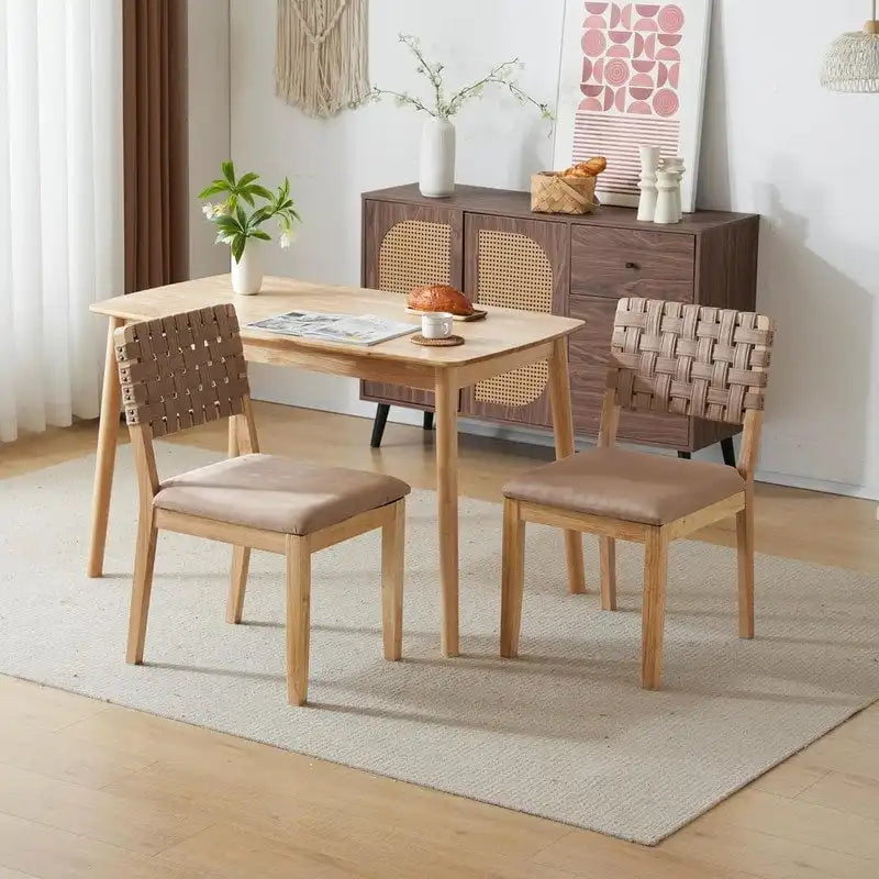 Ensemble de 2 chaises de salle à manger en bois de style moderne du milieu du siècle