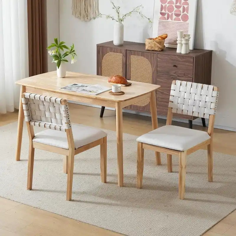 Ensemble de 2 chaises de salle à manger en bois de style moderne du milieu du siècle