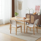 Mid Century Modern Wooden Dining Chairs Set of 2