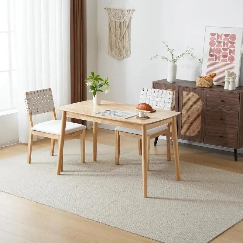 Ensemble de 2 chaises de salle à manger en bois de style moderne du milieu du siècle