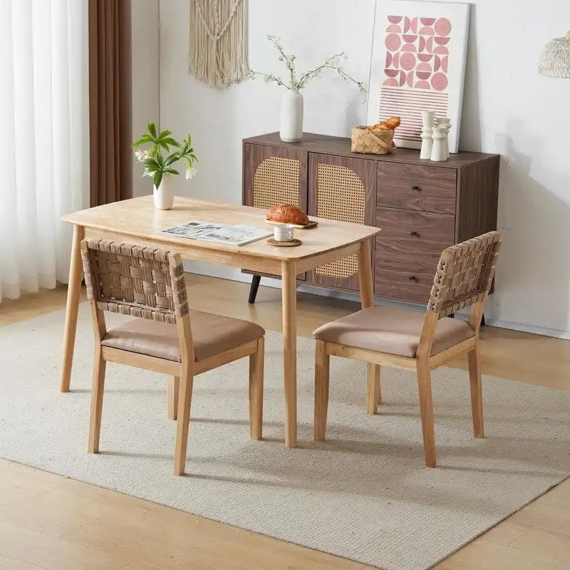 Ensemble de 2 chaises de salle à manger en bois de style moderne du milieu du siècle