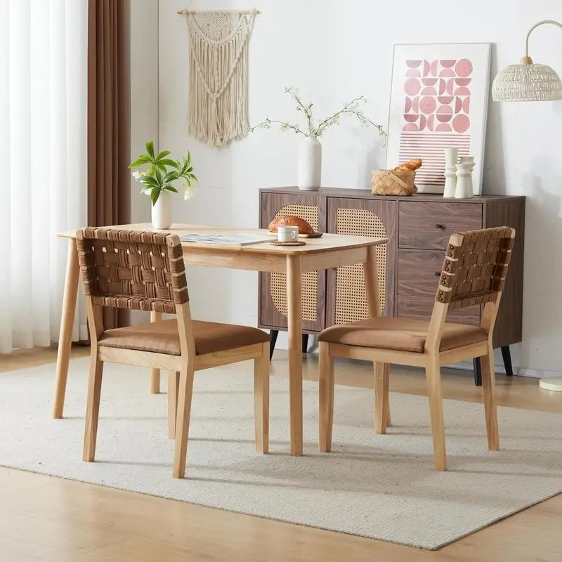 Ensemble de 2 chaises de salle à manger en bois de style moderne du milieu du siècle