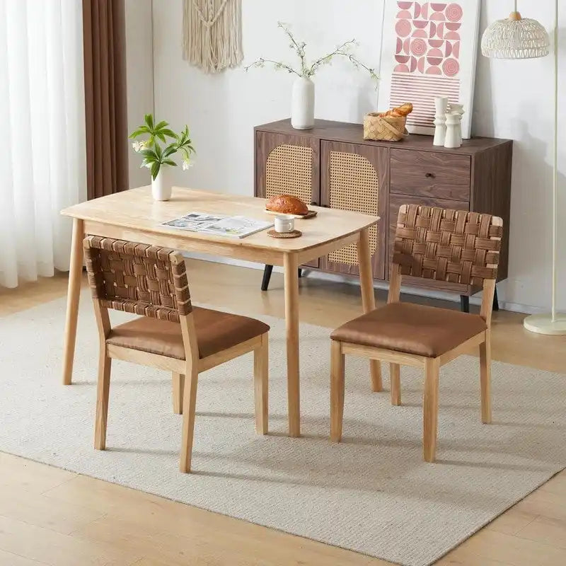 Ensemble de 2 chaises de salle à manger en bois de style moderne du milieu du siècle
