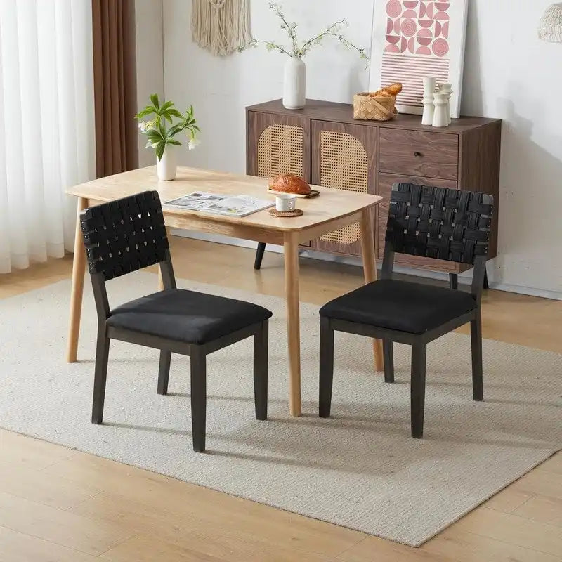 Ensemble de 2 chaises de salle à manger en bois de style moderne du milieu du siècle